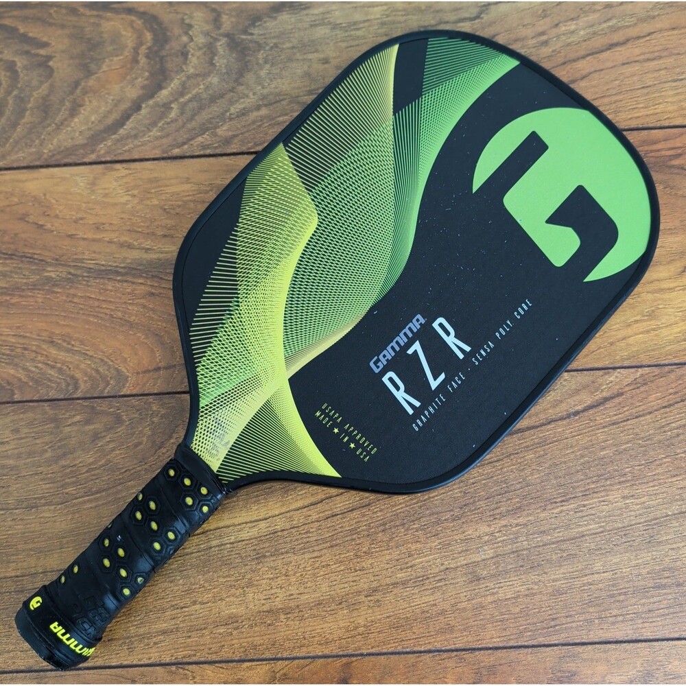 Gamma RZR Yelow Green Graphite Sensa Polycore Pickleball Paddle Racquet USA